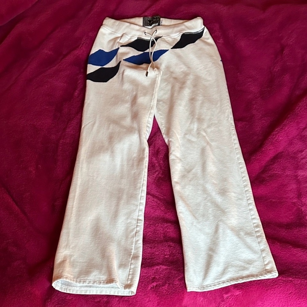 ✨🆕BNWOT!RARE! L.A.M.B. White and Blue Track Pants Sz M 2007 Fall Collection!